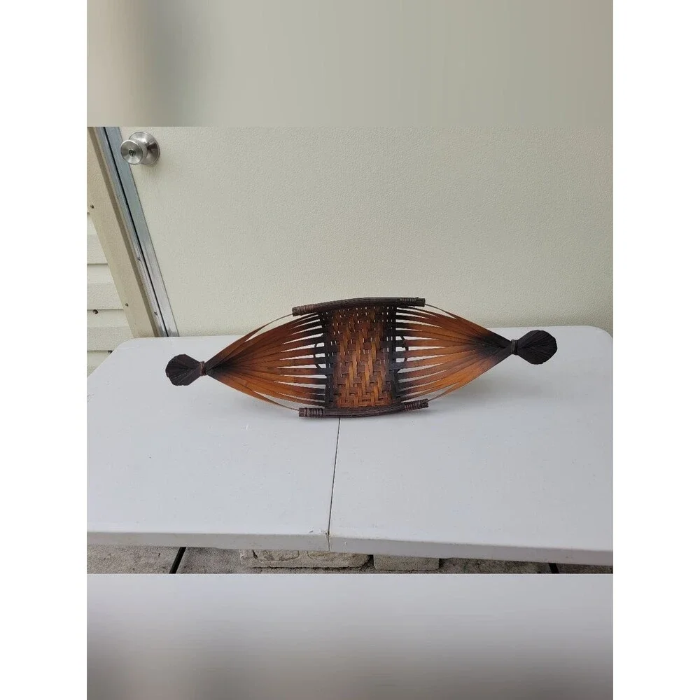 Handwoven Brown Decorative Basket Bowl - Home Accents